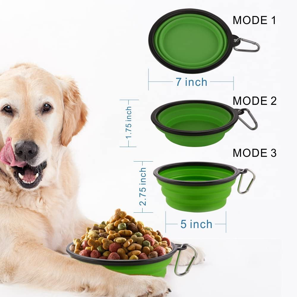 NomadBowl™ - Portable Collapsible Travel Pet Bowls (2-Pack)