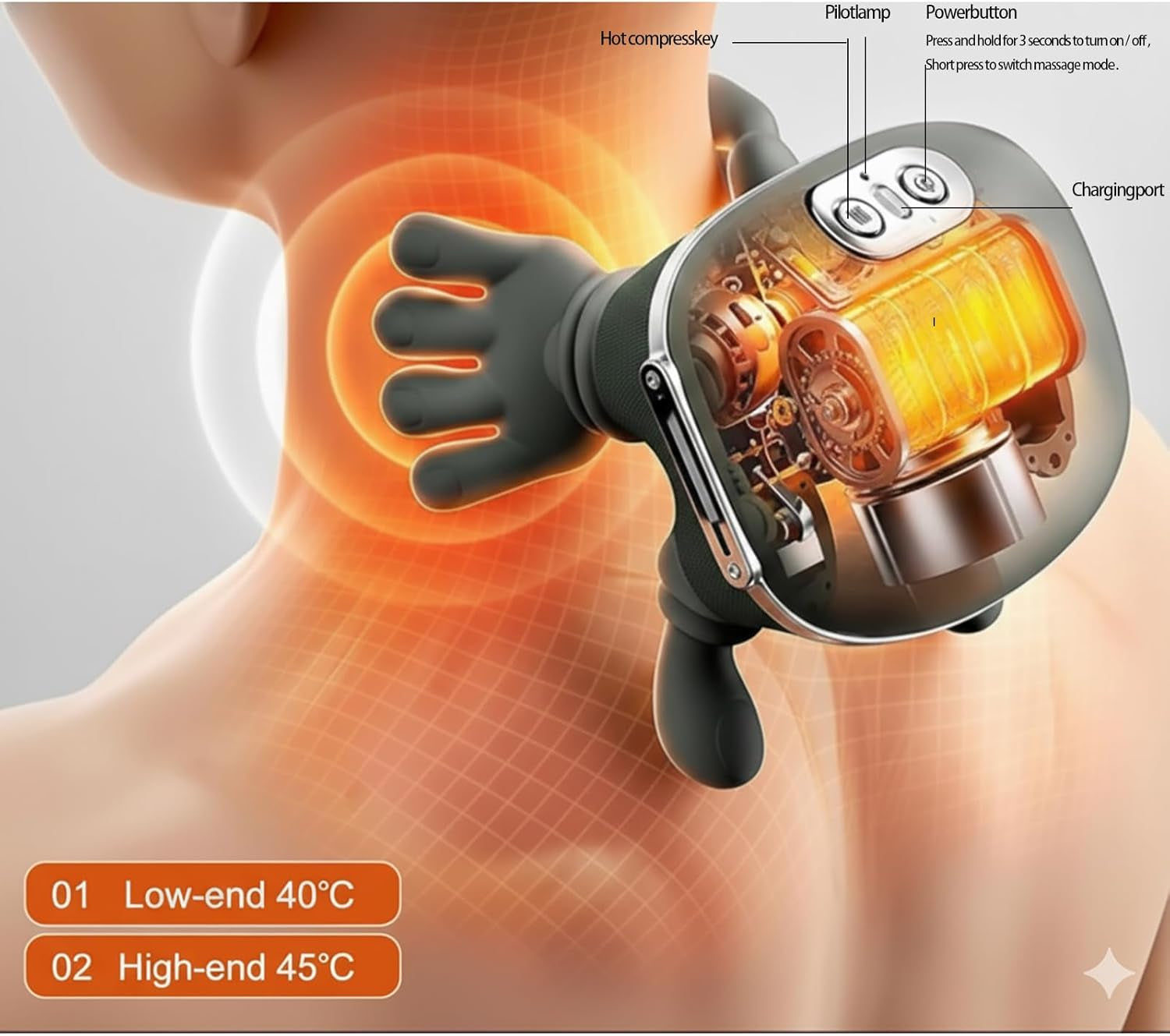 TheraNeck™ Pro - 4D Deep-Tissue Heated Shoulder & Neck Massager