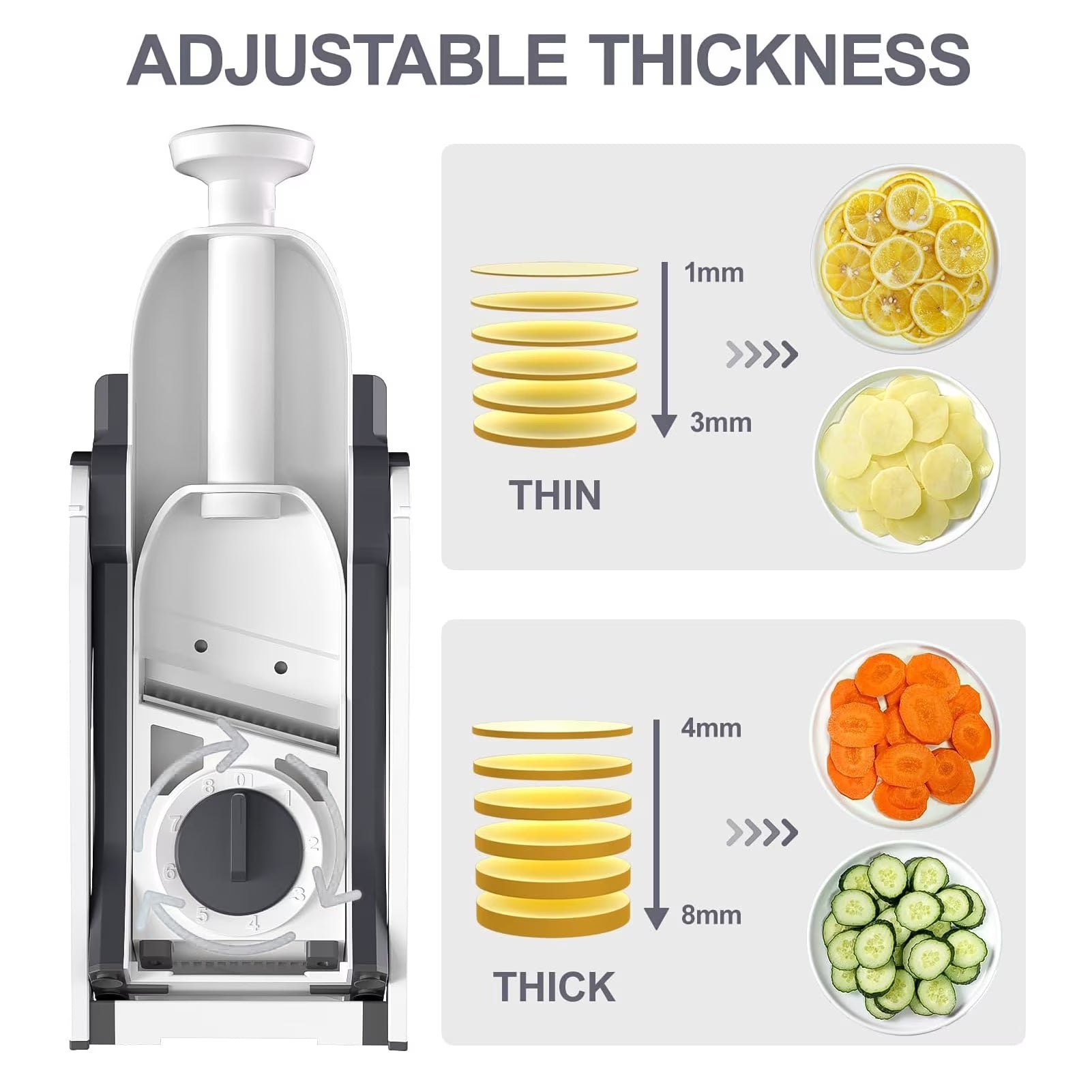 Slicely™ - 6-in-1 Safe Vertical Mandoline & Veggie Slicer (Gray)