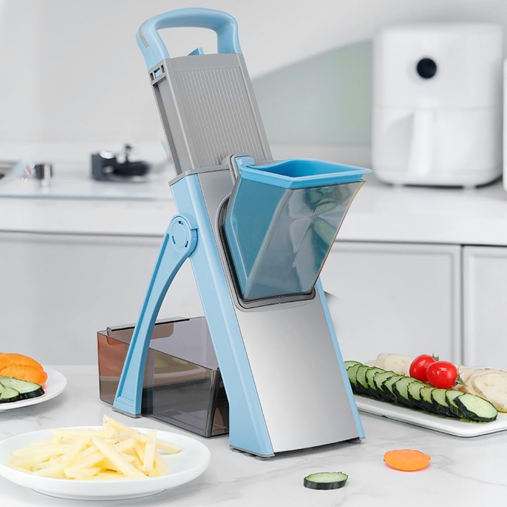 Slicely™ - 6-in-1 Safe Vertical Mandoline & Veggie Slicer (Blue)