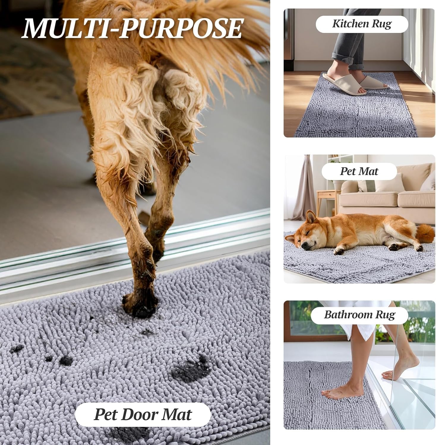 AbsorpMax™ - Heavy-Duty Muddy Paw Dog Door Mat
