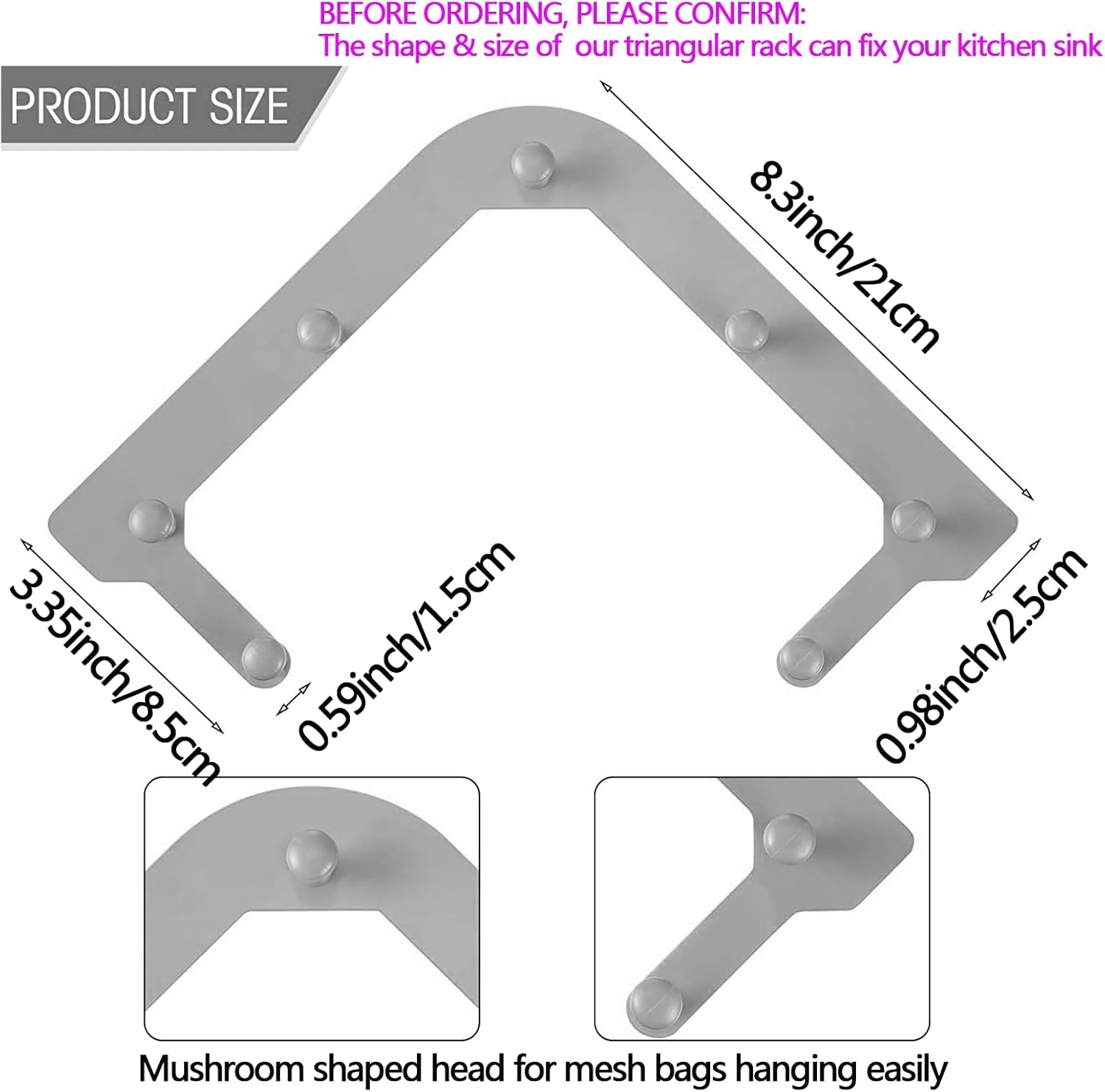 SinkClean™ - Triangle Corner Strainer Rack with 100 Mesh Bags