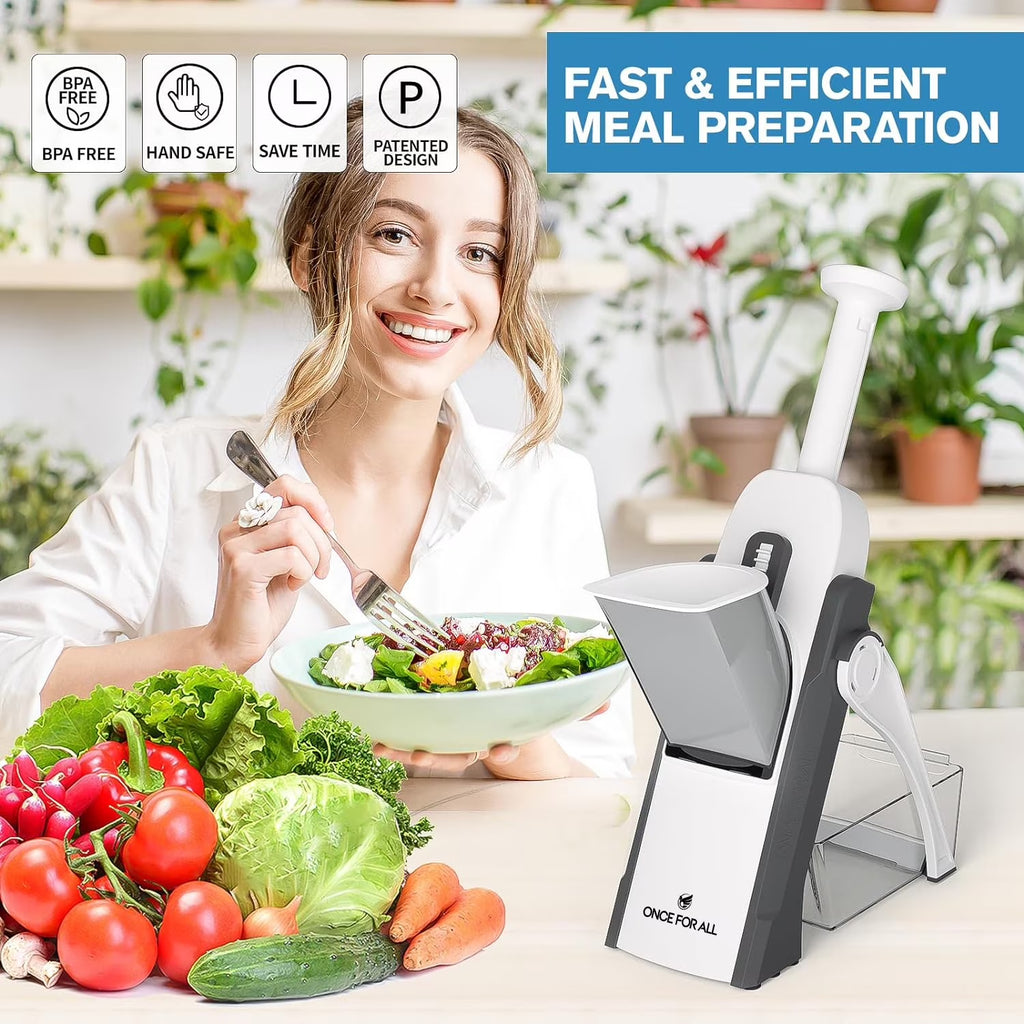 Slicely™ - 6-in-1 Safe Vertical Mandoline & Veggie Slicer (Gray)