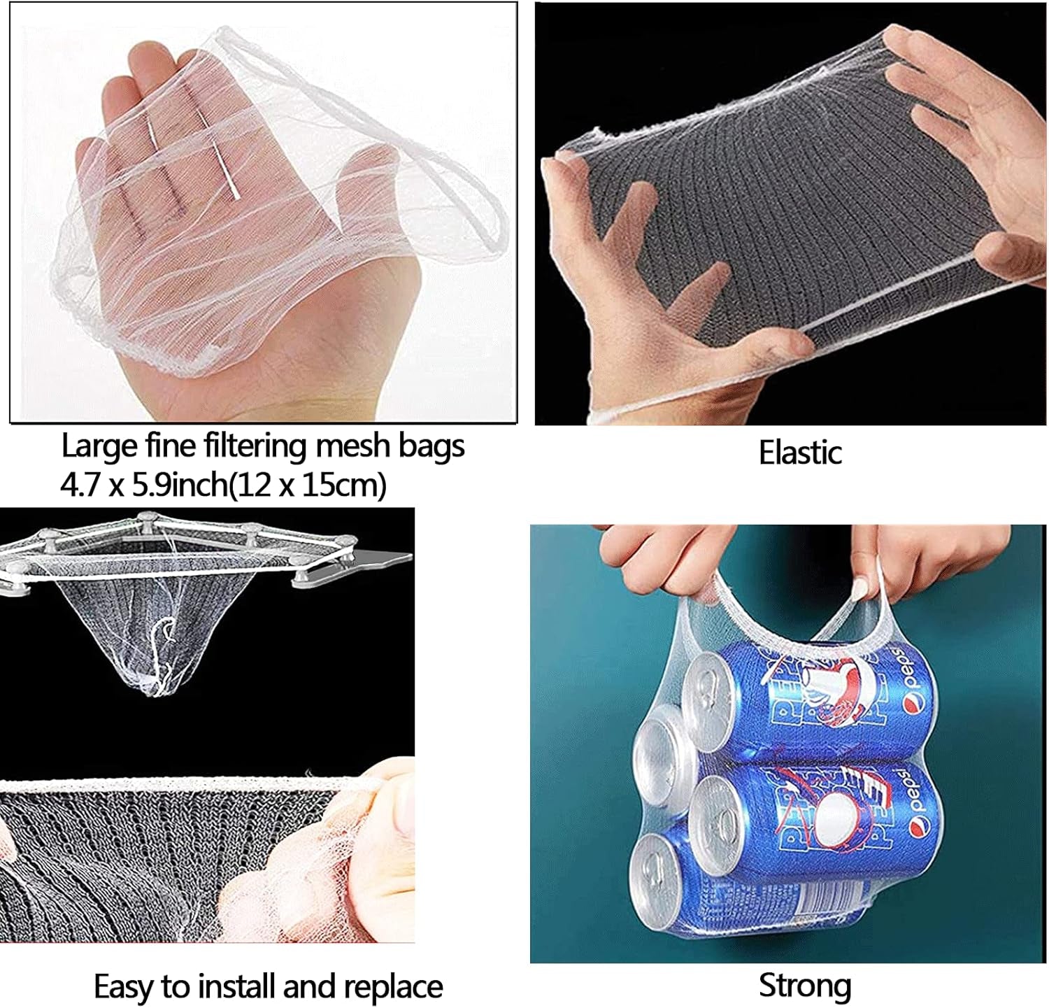 SinkClean™ - Triangle Corner Strainer Rack with 100 Mesh Bags