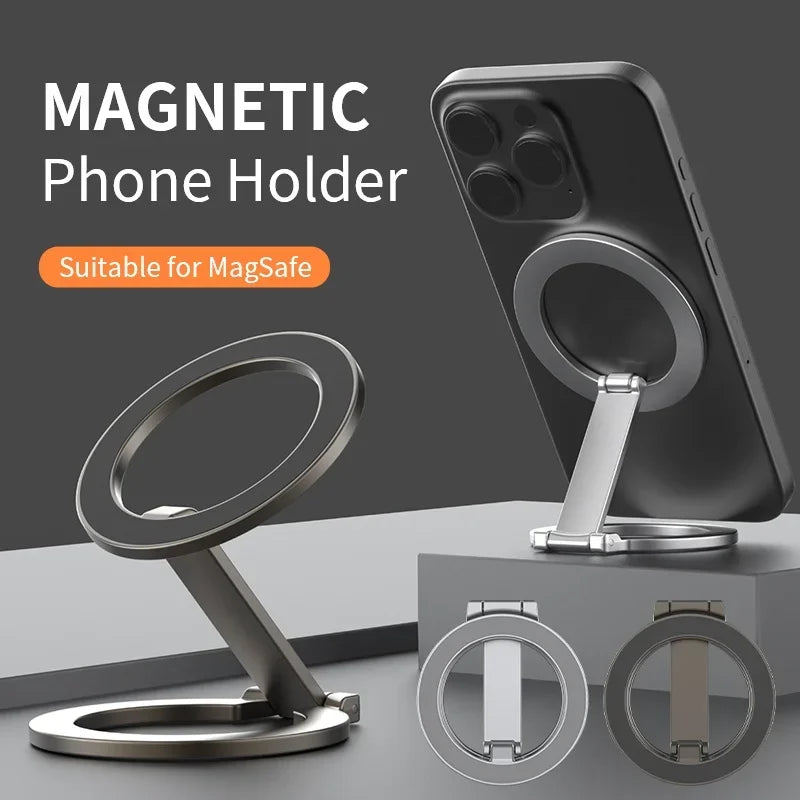 Foldable Double Sided Magnetic Phone Holder for Magsafe Gym Treadmill  Folding Car Holder Magnetic Smartphone Stand