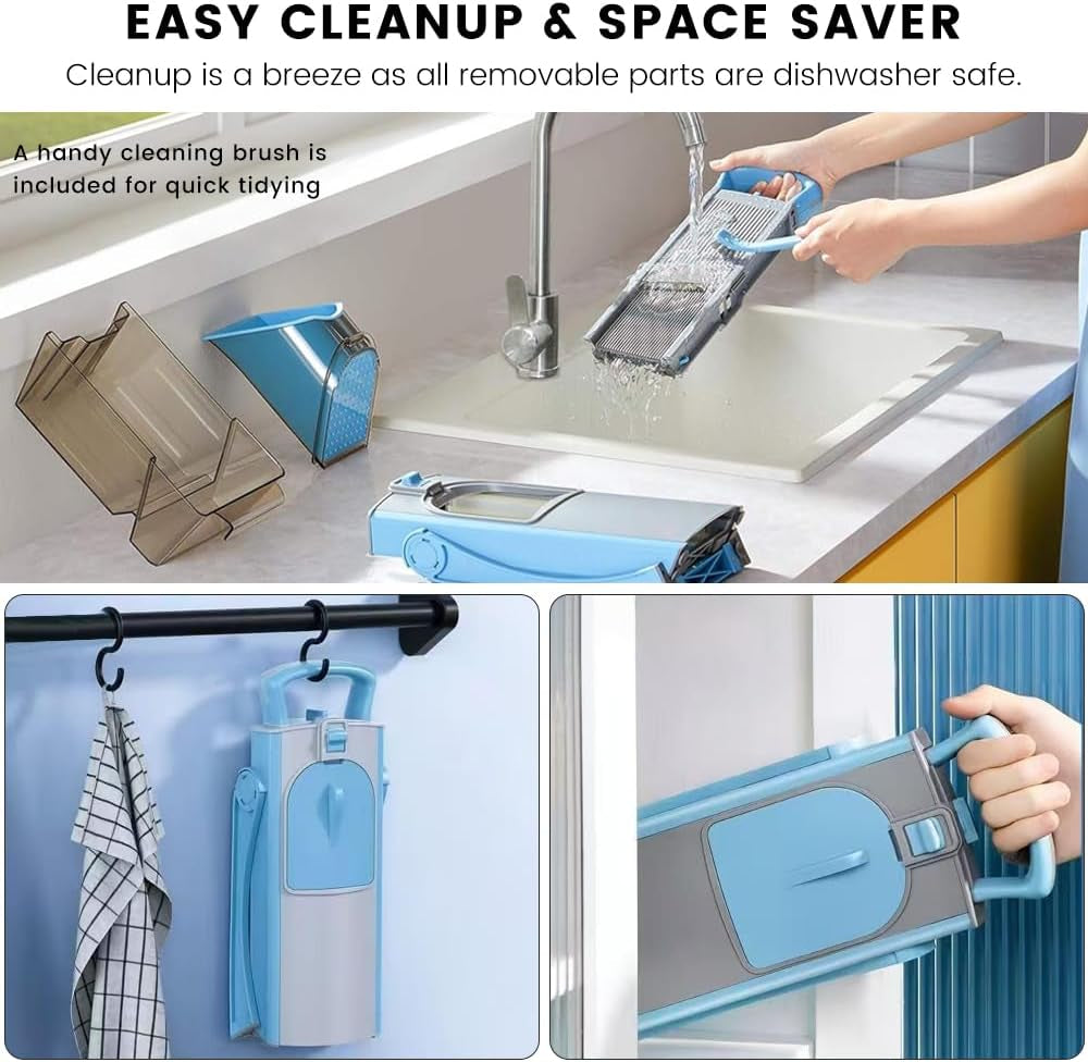 Slicely™ - 6-in-1 Safe Vertical Mandoline & Veggie Slicer (Blue)