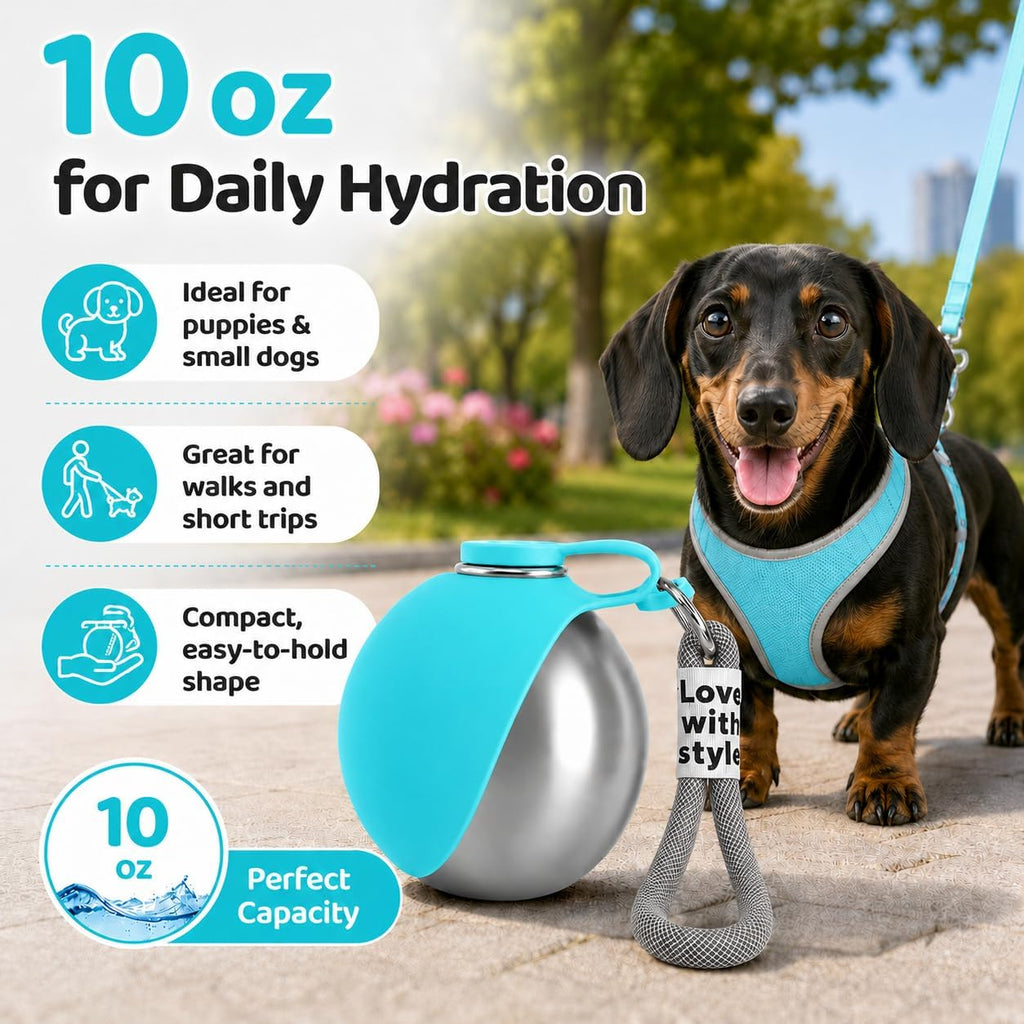 AquaSphere™ - 2-in-1 Stainless Steel Travel Pet Bottle (Blue)